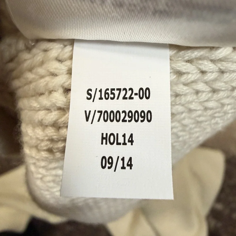 Banana Republic Sweater Mens Large Cream Fisherman Shawl Cable Knit Thick 3D